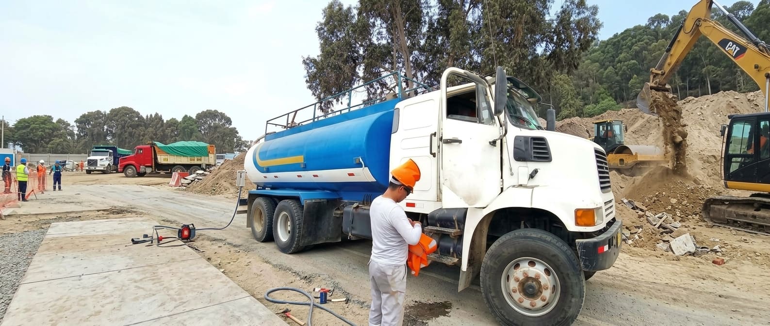 Cisterna y apoyo a obras civiles